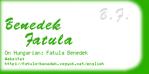 benedek fatula business card